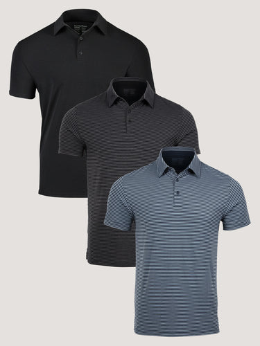Performance Polo 3-Pack | Striped Polo Shirts for Men