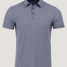 Navy & White Striped Performance Polo | Fresh Clean Threads