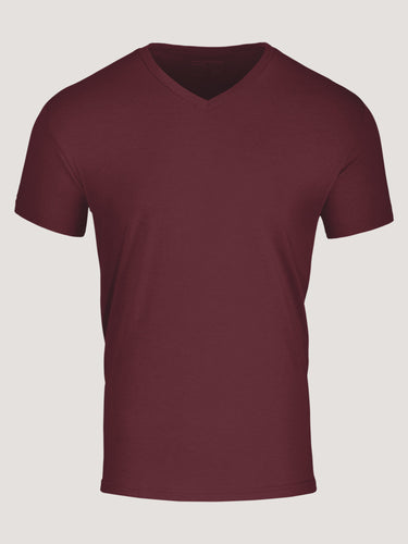 Burgundy V-Neck| Men's Tees at Fresh Clean Threads