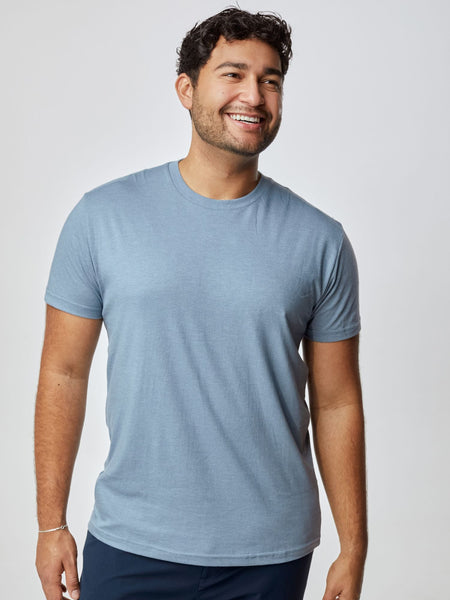 Matheus is 6', 210LBS and wears a size XL  # Best Sellers Crew T-Shirt 6-Pack with Wedgewood | Fresh Clean Threads