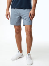 Joe is 6'2, 177LBS, waist size 32, and wears a size M # Stretch Performance Shorts | Wedgewood | Fresh Clean Threads