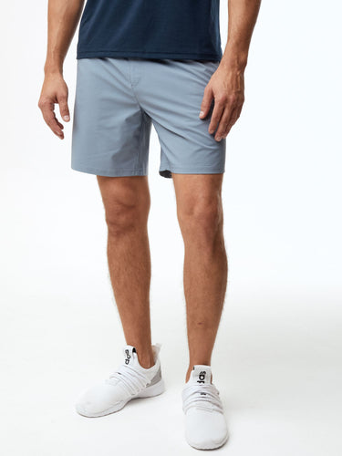 Joe is 6'2, 177LBS, waist size 32, and wears a size M # Stretch Performance Shorts | Wedgewood | Fresh Clean Threads