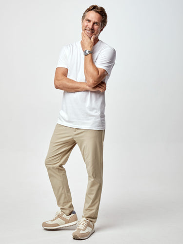 Breathable Fabric for All-Day Comfort # Men's White V-Neck T-Shirts | Fresh Clean Threads