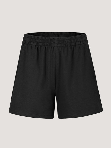 Women's Black Terry Lounge Shorts