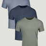 Crew Neck Tees | StratuSoft 3-Pack | Blues + Green