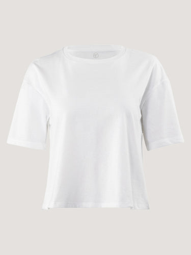 Boxy Tee White | Cotton Blend Cropped T-Shirts