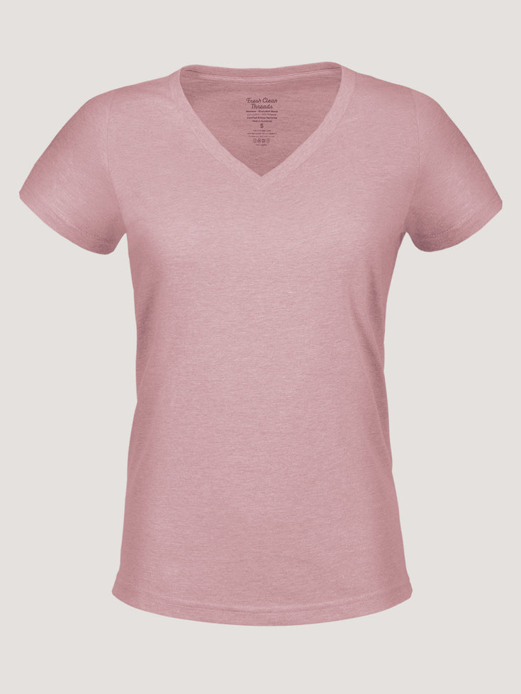 Women's V-Neck Tee in Chalk Pink | Simple style, max comfort