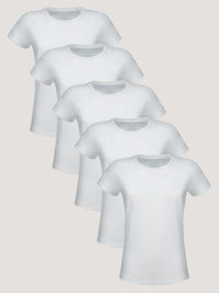 Women's Crew All White 5-Pack | Buy in Bulk for the Best Price at Fresh Clean Threads