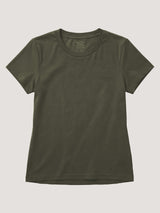 Army Green Women's Crew Neck Tees | Ultra-soft, classic crew neckline