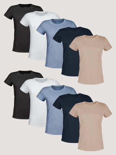 Best Sellers 10-Pack | Women's Crew Neck Tees | Fresh Clean Thread