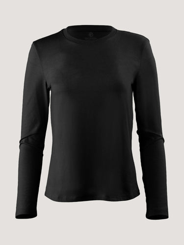 Black Long Sleeve Crew Neck T-Shirt | Women's Styles at FCT
