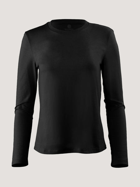Women's Black Long Sleeve Crew