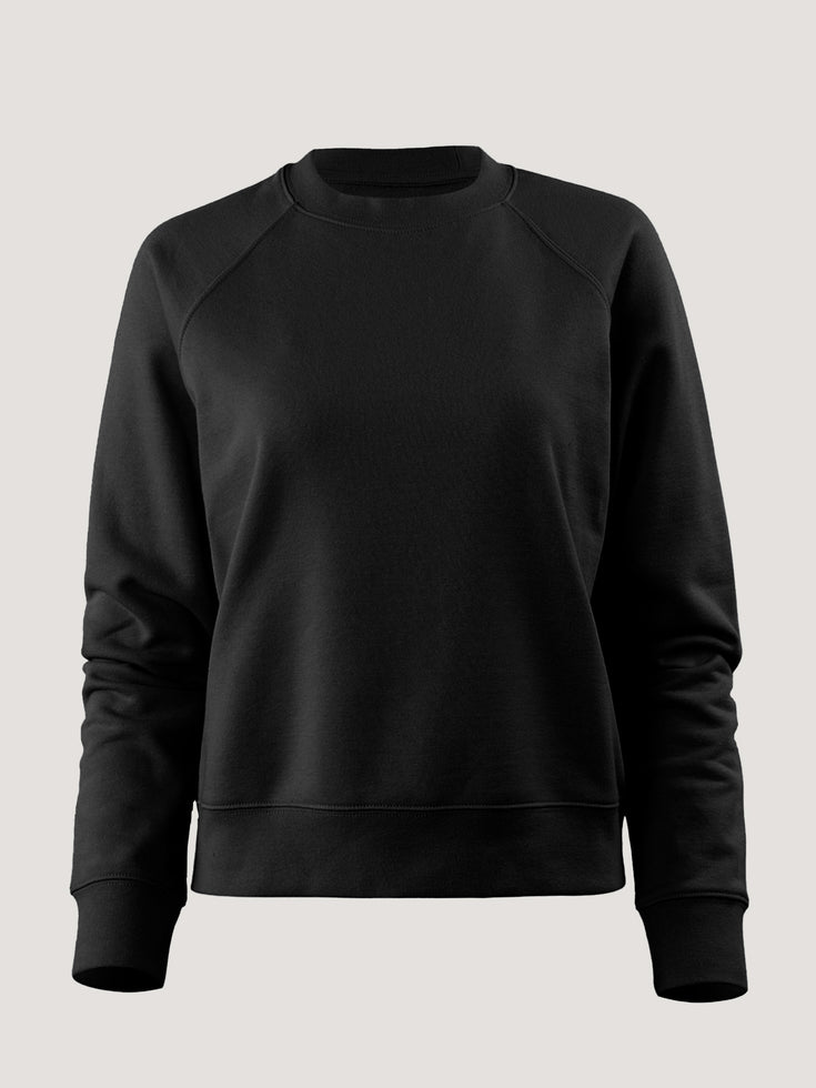 Women's Crew Sweatshirt in Black | Fresh Clean Threads