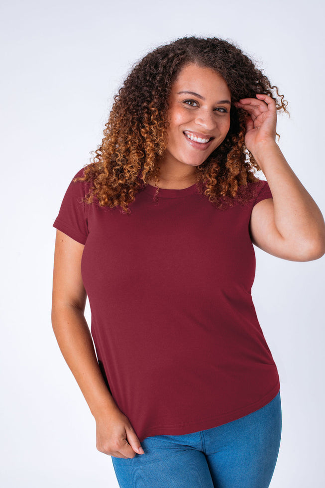 Women's Cosmic Red Crew Neck | Fresh Clean Threads