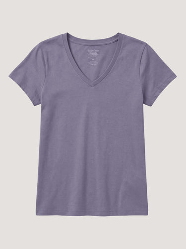 Best Women's Tees at Fresh Clean Threads | Women's V-Necks Now Available in Flint Purple