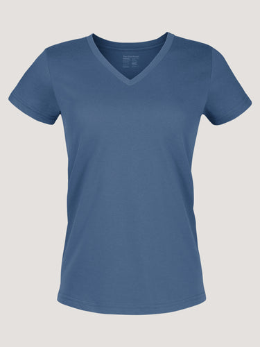 V-Neck Tee | Women's Monsoon Blue | Fresh Clean Threads