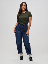 Style your tee tucked or untucked # Women's Crew Neck Tees | Perfect for Your Spring Travel Plans