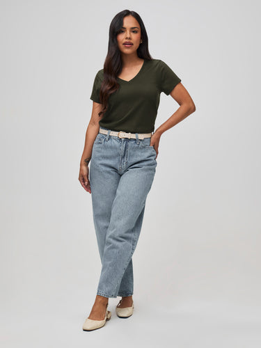 Your Everyday Essential  # Flattering Tees | Army Green Tee for Women