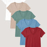 Women's V-Neck Tees Summer 5-Pack | women's t-shirt pack, premium women's tees, relaxed fit shirts
