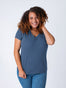 Women's T-Shirt | Monsoon Blue V-Neck | Fresh Clean Threads