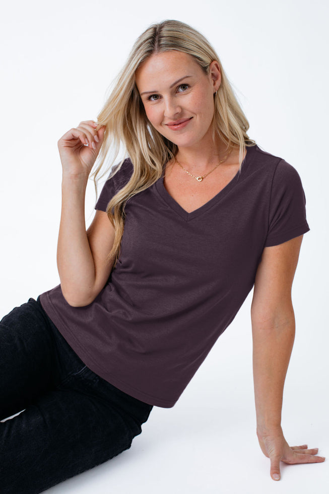 Nordic Purple Women's V-Neck at Fresh Clean Threads