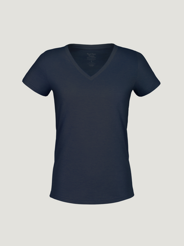 Women's Indigo Blue V-Neck Tees | Fresh Clean Threads