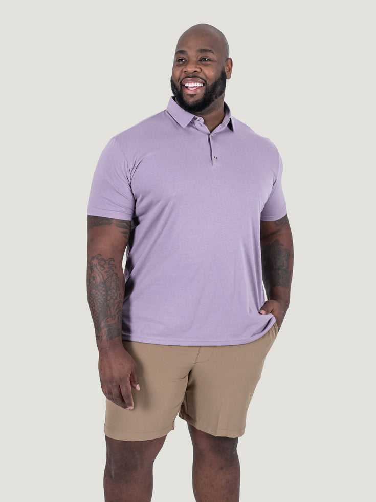Vintage Purple Torrey Polo | Corey wears size 3XL | Fresh Clean Threads