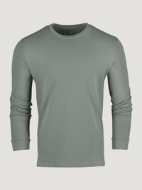 Mercury Green Thermal Long Sleeve Crew | Fresh Clean Threads