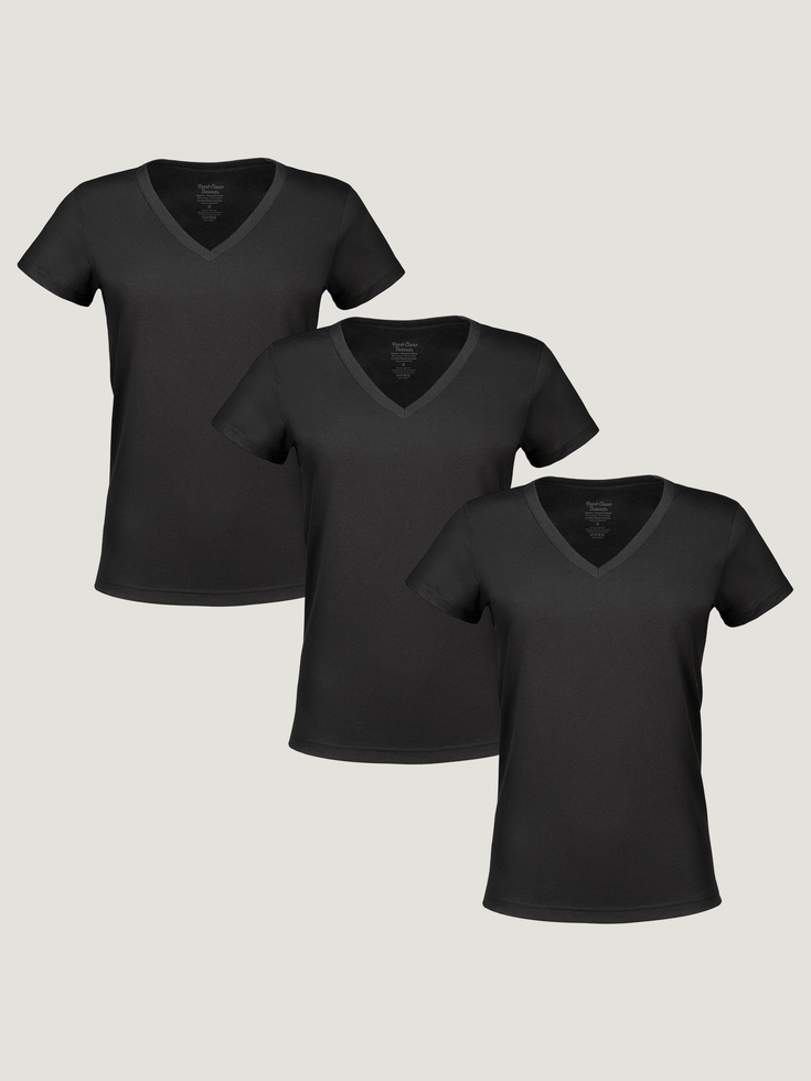 Women’s All Black 3-Pack Tees | Fresh Clean Threads