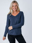 Women's Long Sleeve V-Neck Tops | Essential 5-Pack | Fresh Clean Threads