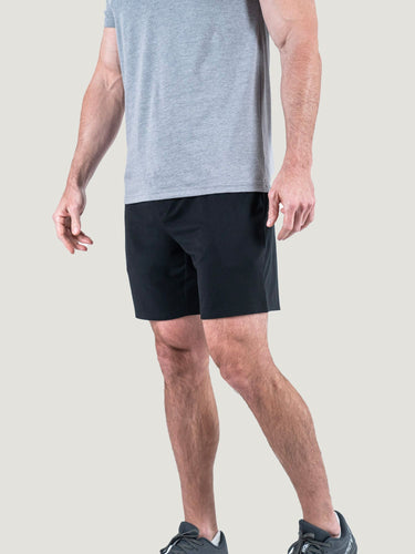 Matt is 6'1, 195LBS and wears a size M # Mixed Day Off Short 2-Pack | Black Studio size Medium | Fresh Clean Threads