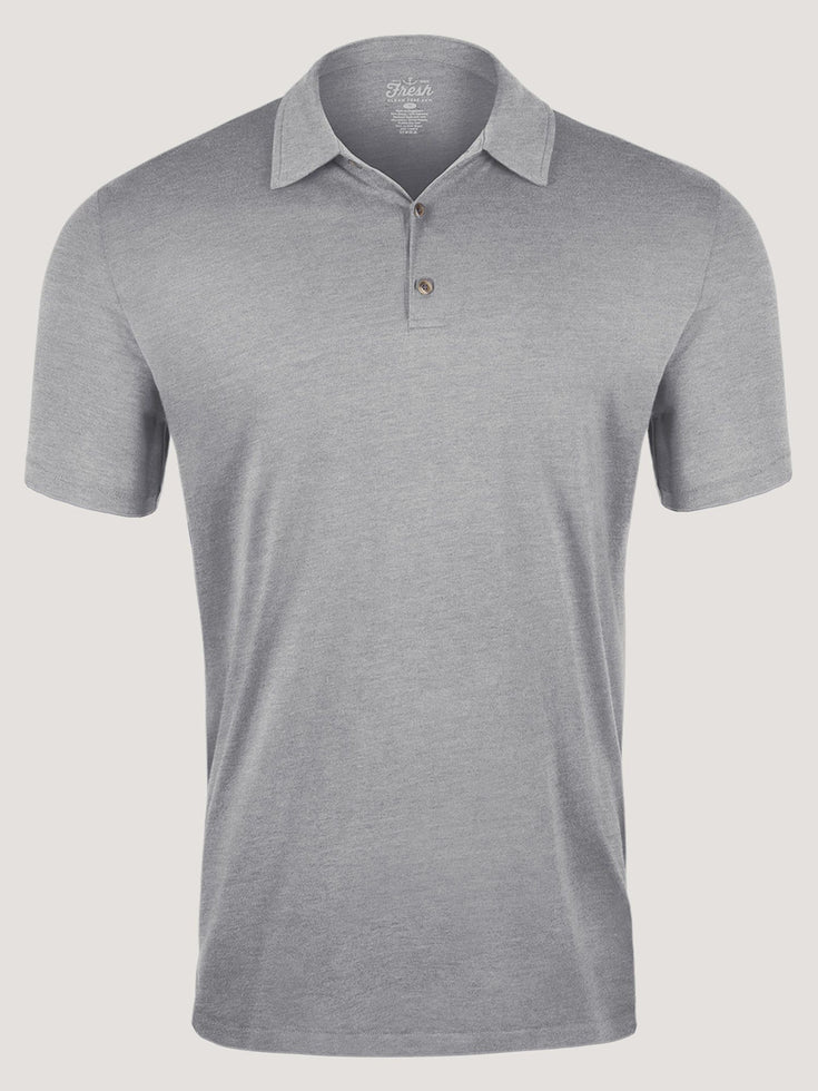 Heather Grey Tall Polo Ghost Mannequin | Fresh Clean Threads