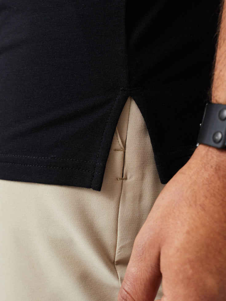 Size Medium | Black Performance Polo | Fresh Clean Threads