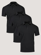 All Black Performance Polo 3-pack Ghost Mannequin | Fresh Clean Threads