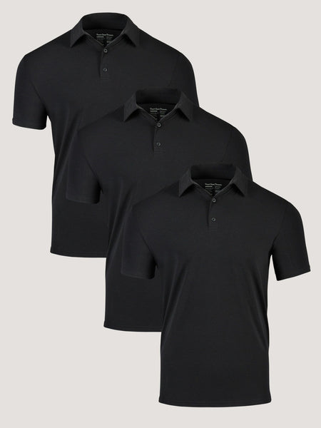 All Black Performance Polo 3-pack