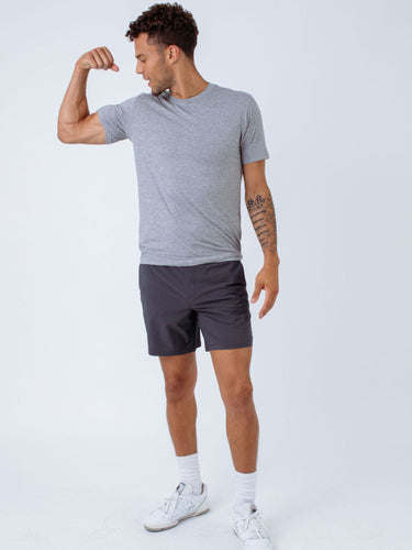 unparalleled comfort and breathability # Men's Activewear | Heather Grey Performance Crew | Fresh Clean Threads