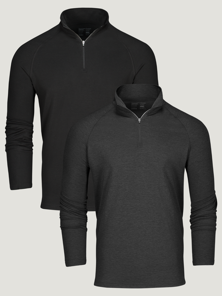 Quarter zip discount pullover black
