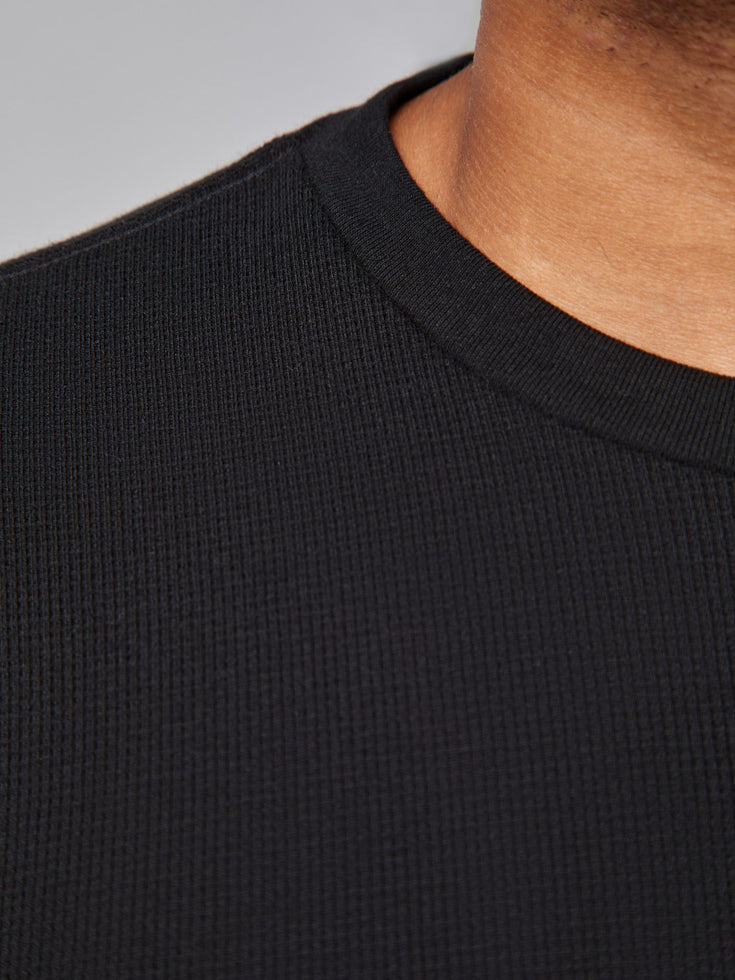 Black Thermal Long Sleeve Crew | Fresh Clean Threads