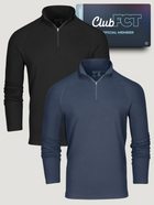 Bold Performance Quarter Zip Member 2-Pack | Black & Navy | Fresh Clean Threads