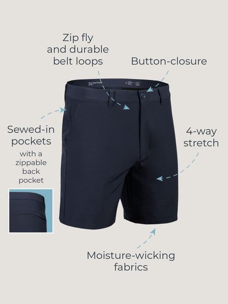 Everyday Shorts Infographic | Breathable, 4-Way Stretch, and Comfortable Shorts | Fresh Clean Threads