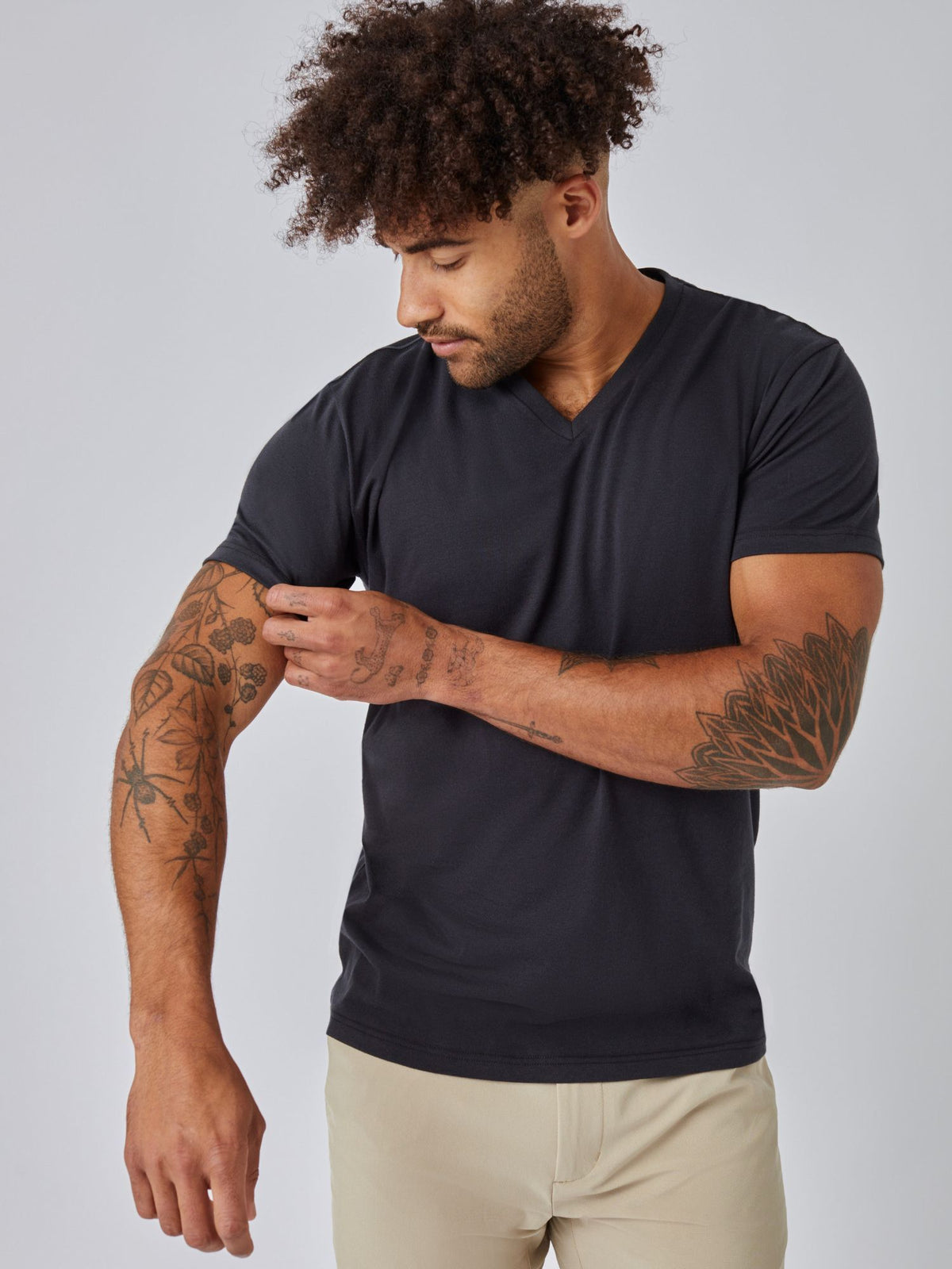 Dark Navy V-Neck T-Shirt | Ultra-Soft Tee Shirt Collection – Fresh ...