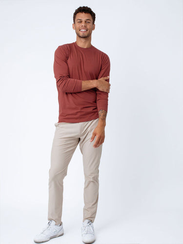 Christian is 6'5 and wears size Large tall # Canyon Long Sleeve Crew | Fresh Clean Threads