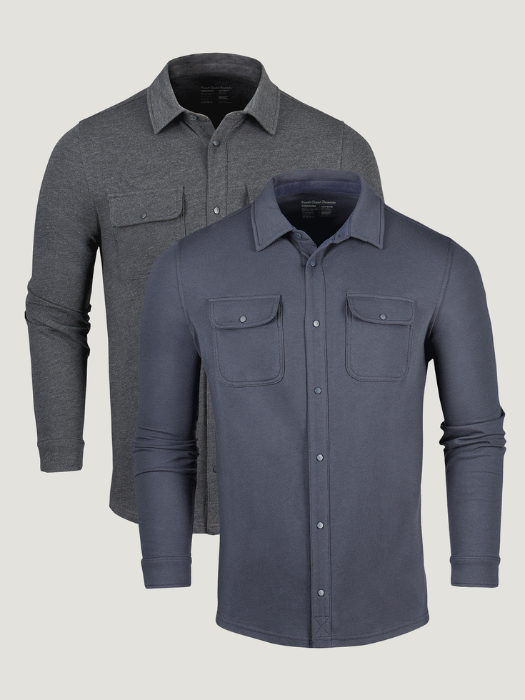 Shirt Jackets | Button Up Shacket 2-Pack | Fresh Clean Threads