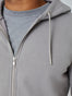 Vintage Grey Zip-Up Hoodie | Neckline Details | Fresh Clean Threads