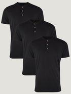 Black Short Sleeve Henley 3-Pack