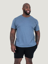 Corey is 6'2", 250LBS and wears a size 3XL # Black Day Off Short Studio Size 3XL | Fresh Clean Threads