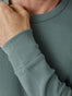 Mercury Green Thermal Long Sleeve Crew Cuff Details | Fresh Clean Threads