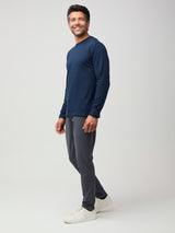 The perfect long sleeve shirt for every man # Long Sleeve Crew in Dark Navy | Fresh Clean Threads