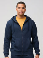 Color-matched zipper for streamline look # Zip Hoodie in Dark Navy | Men's Hoodies at Fresh Clean Threads