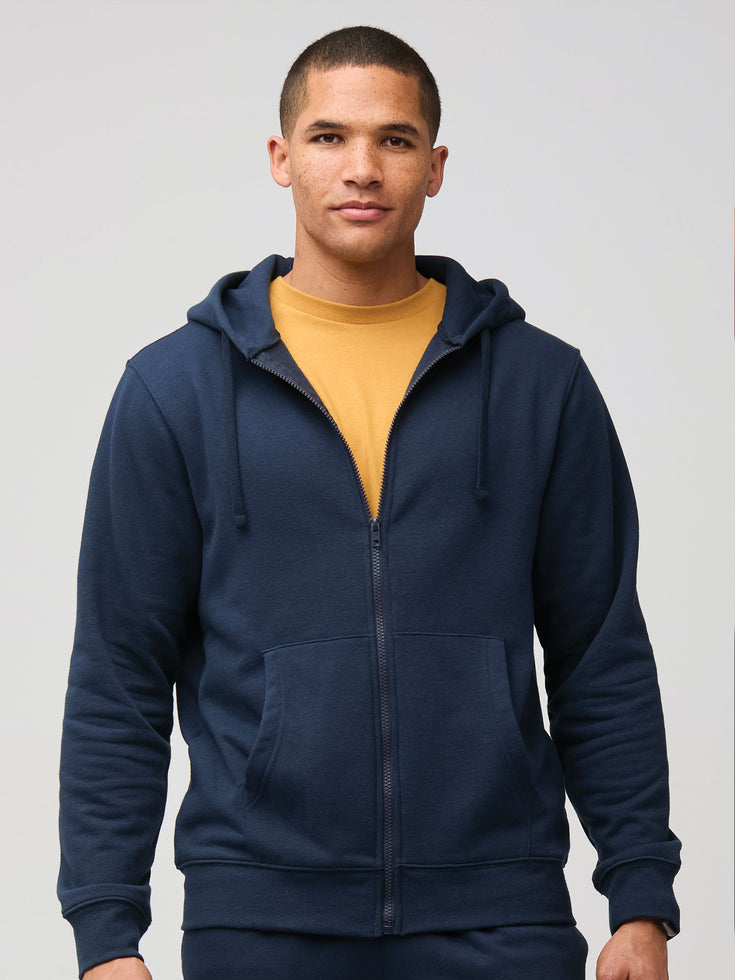 Navy zipper hoodie sale